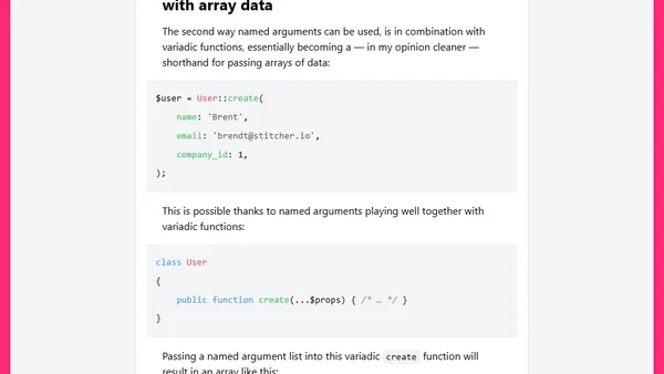 Named arguments and open source projects