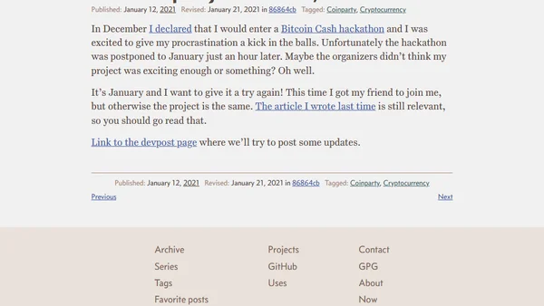 The Coinparty hackathon, take two