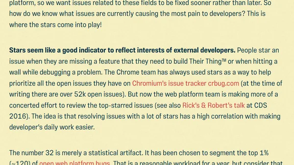 Chromium Bug Tracker: All bugs with >32 stars get fixed?