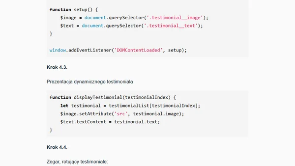 Jak zbudować widget prezentujący testimoniale?