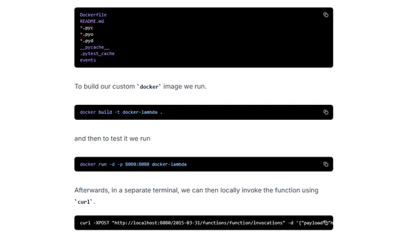 AWS Lambda with custom docker images as runtime