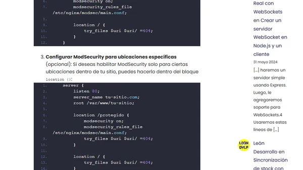 Instalar y configurar ModSecurity en Ubuntu