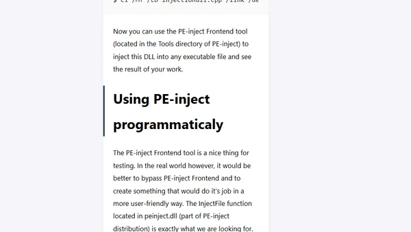 Injecting code into executables with C