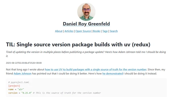 TIL: Single source version package builds with uv (redux)
