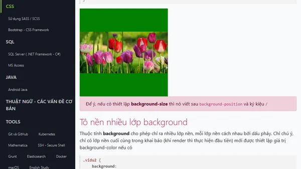 Thuộc tính tô nền phần tử background trong CSS