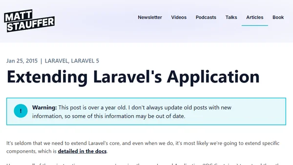 Extending Laravel's Application