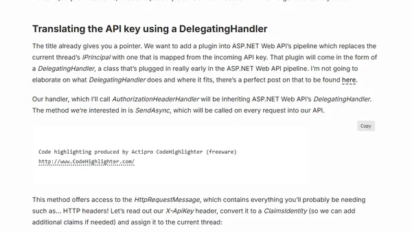 From API key to user with ASP.NET Web API