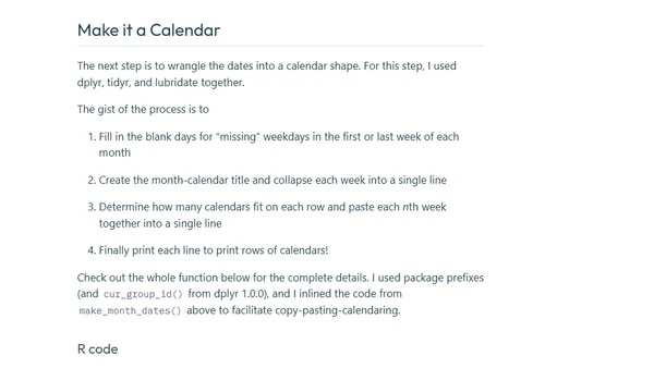 A Calendar in Your R Console