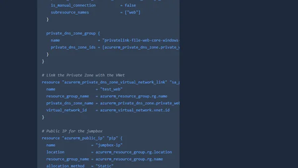 Static website hosting in an Azure Storage Account protected with Private Endpoint