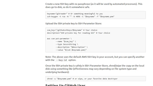 Using AWS SSM Parameter Store With Git SSH Keys