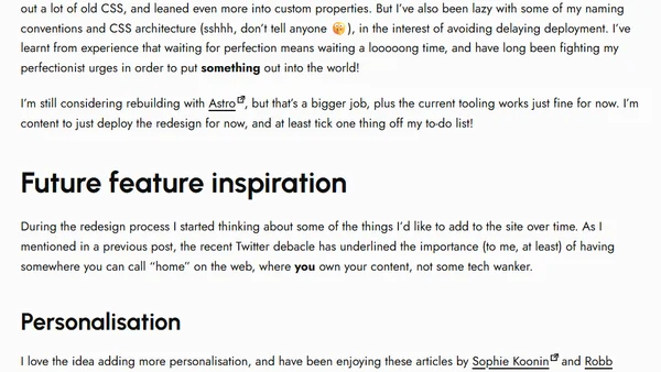 A Quick Website Redesign