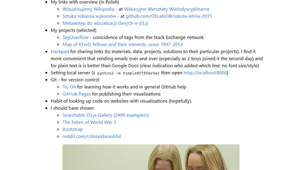 D3.js workshop at ICM for KFnrD