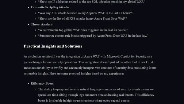 Azure Web Application Firewall (WAF) Integration in Microsoft Copilot.