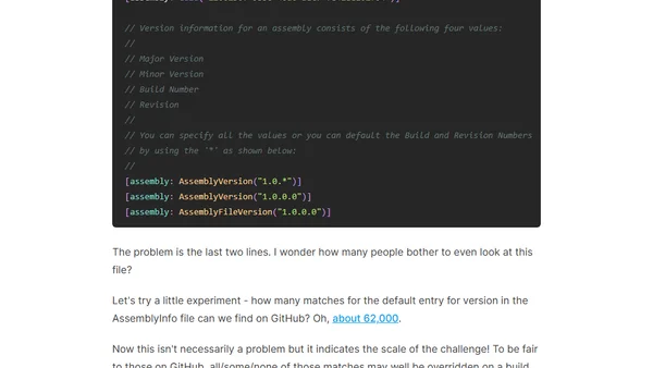 The Terrible Truth About Version 1.0.0.0