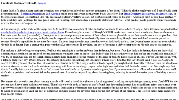 I could do that in a weekend!