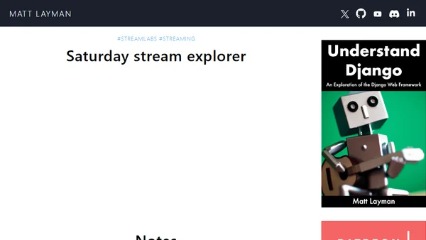 Saturday stream explorer