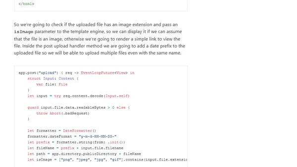 File upload using Vapor 4