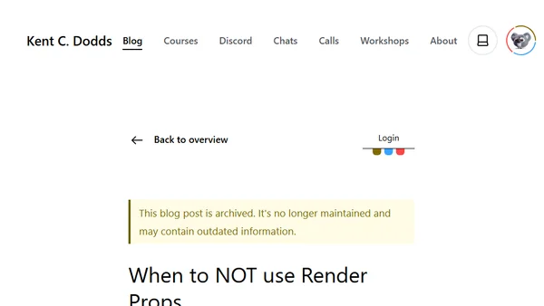 When to NOT use Render Props