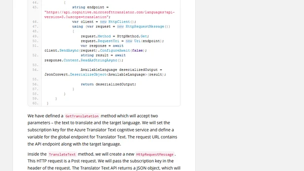 Multi-Language Translator Using Blazor And Azure Cognitive Services