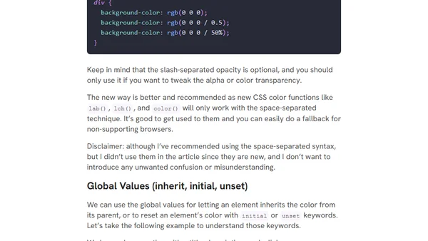 Colors in CSS
