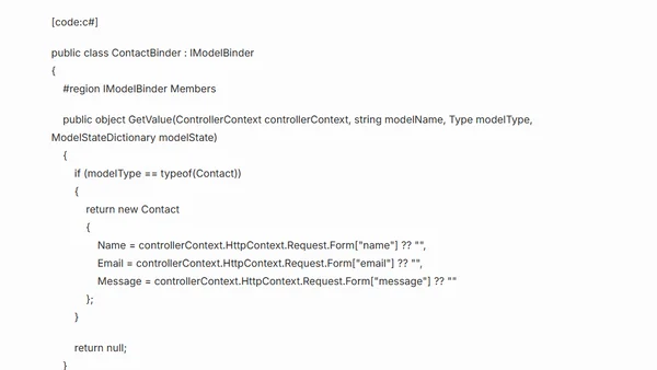 Using the ASP.NET MVC ModelBinder attribute