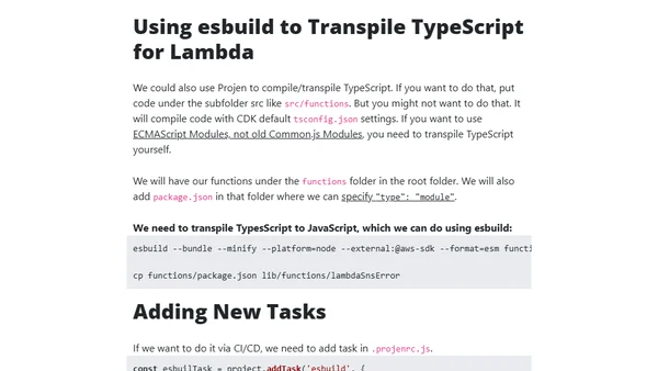 Tips and Tricks for Developing CDK Construct using Projen