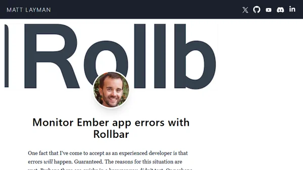 Monitor Ember app errors with Rollbar