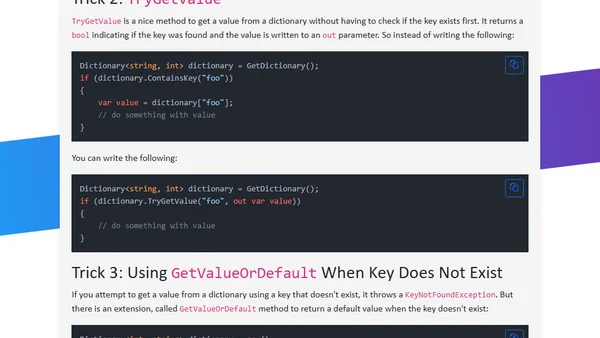 Three tricks with Dictionary