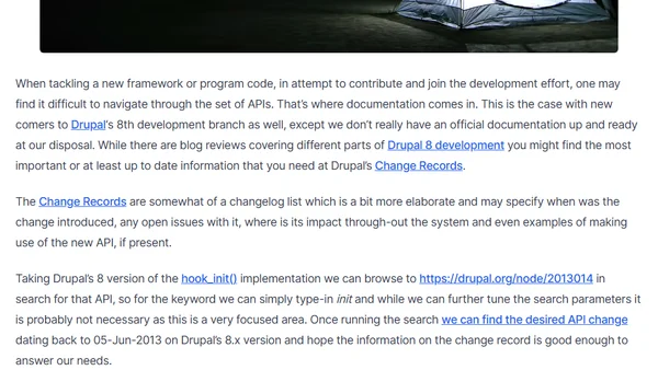 Drupal 8 development – finding API changes through Drupal’s Change Records