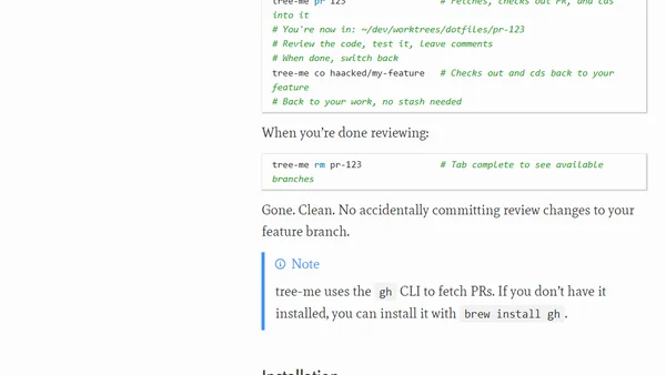 tree-me: Because git worktrees shouldn’t be a chore
