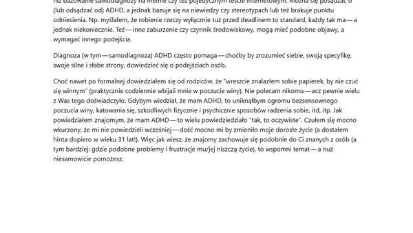 Co chciałbym wiedzieć wcześniej o ADHD