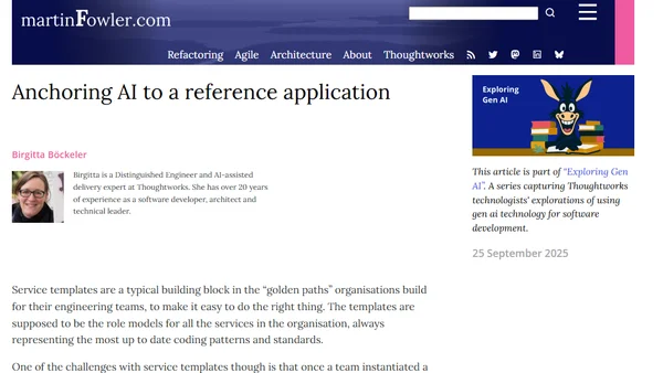 Anchoring AI to a reference application