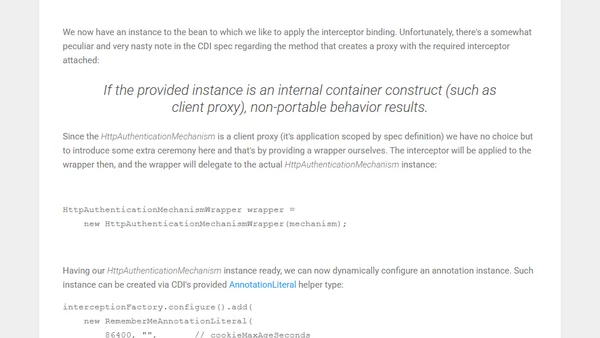 Dynamically adding an interceptor to a build-in CDI bean