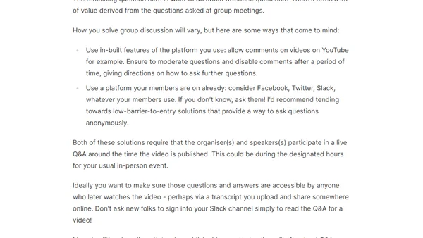 Getting your community event online