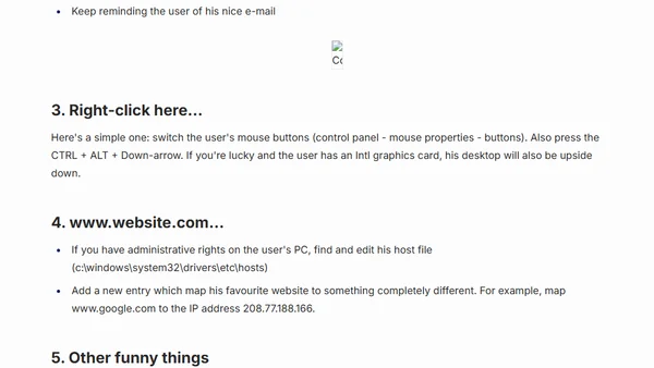 Having fun with project managers! (or: why you should lock your desktop)