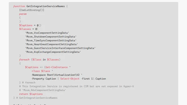 Get an Array of Localized Hyper-V Integration Service Names