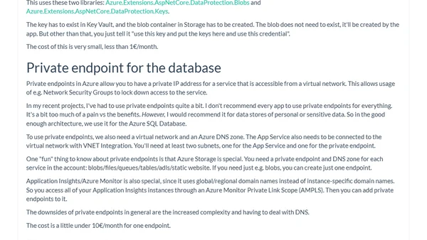 Good enough security for an Azure PaaS application