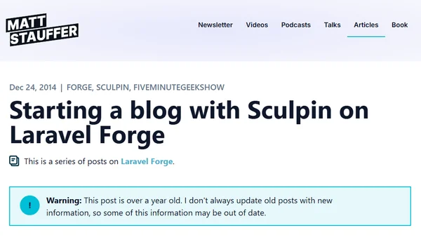 Starting a blog with Sculpin on Laravel Forge