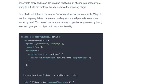 Knockout JS mappings