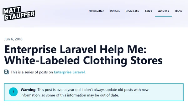 Enterprise Laravel Help Me: White-Labeled Clothing Stores