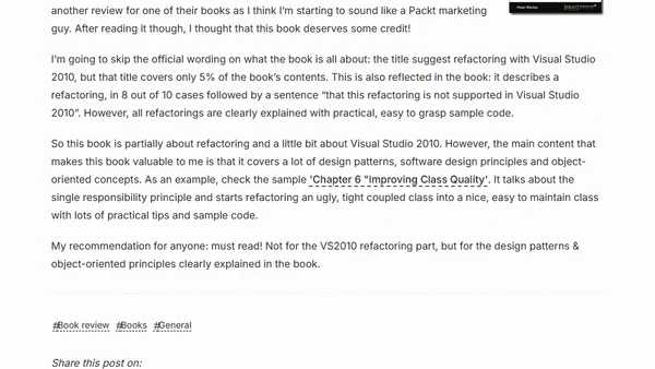 Book review: Refactoring with Visual Studio 2010