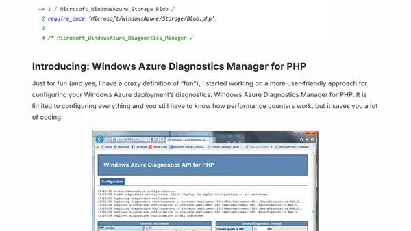 Windows Azure Diagnostics in PHP