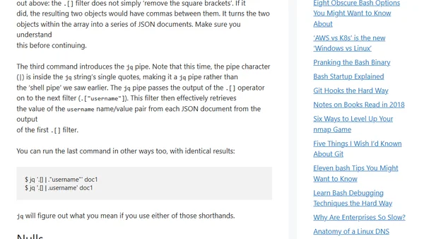 Learn jq the Hard Way,Part IV: Pipes