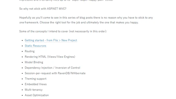 Nancy vs ASP.NET MVC - An introduction