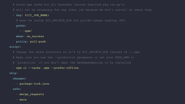 How to properly cache the node_modules directory in GitlabCI?