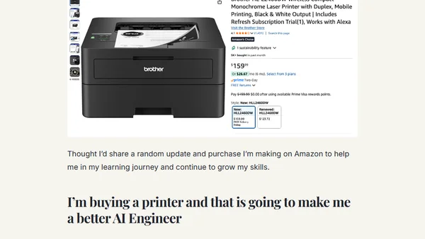 🖨️ Why I'm Buying a Printer to Become a Better AI Engineer