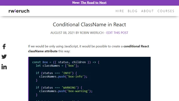 Conditional ClassName in React