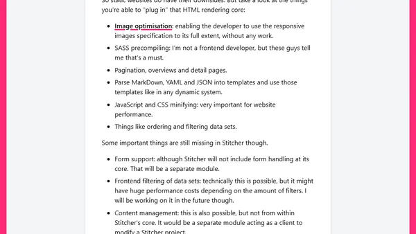 Static site generators vs. caching