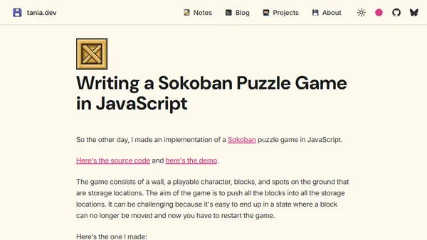 Writing a Sokoban Puzzle Game in JavaScript