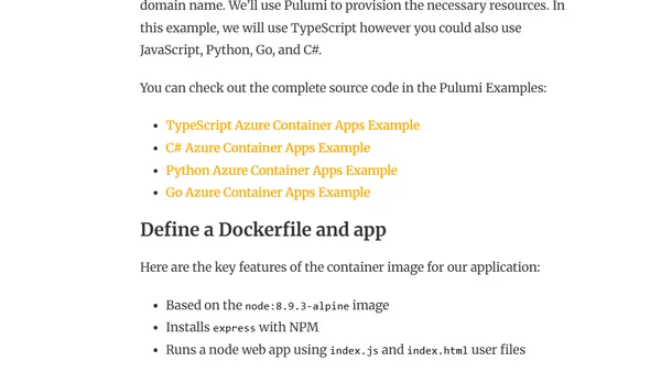 Deploying new Azure Container Apps with familiar languages